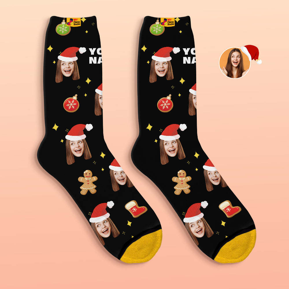 Custom 3D Digital Printed Socks Christmas Tree Decor Face Socks Funny Christmas Gift - MyFaceSocksAu