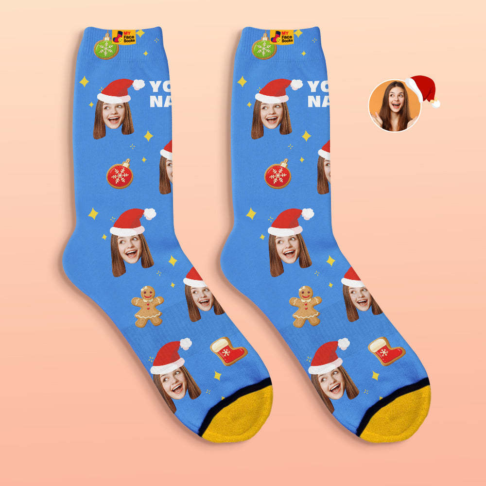 Custom 3D Digital Printed Socks Christmas Tree Decor Face Socks Funny Christmas Gift - MyFaceSocksAu