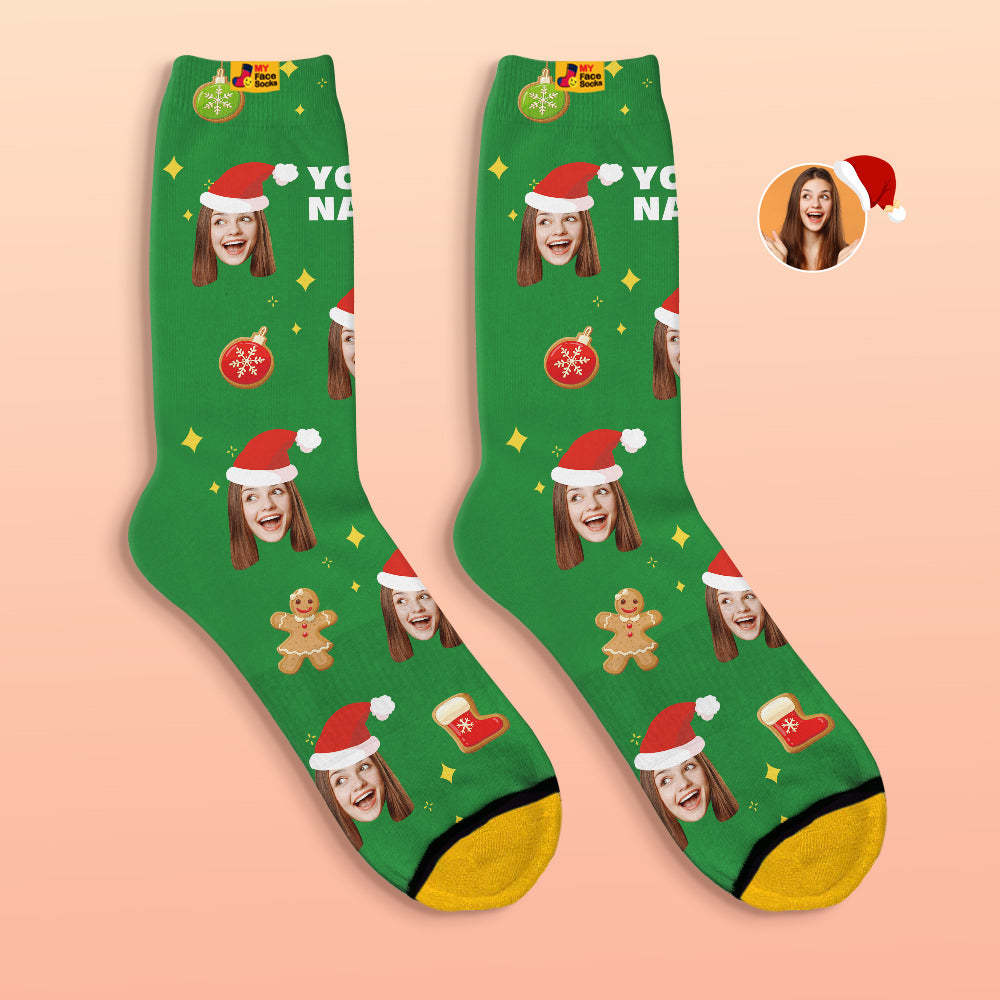 Custom 3D Digital Printed Socks Christmas Tree Decor Face Socks Funny Christmas Gift - MyFaceSocksAu