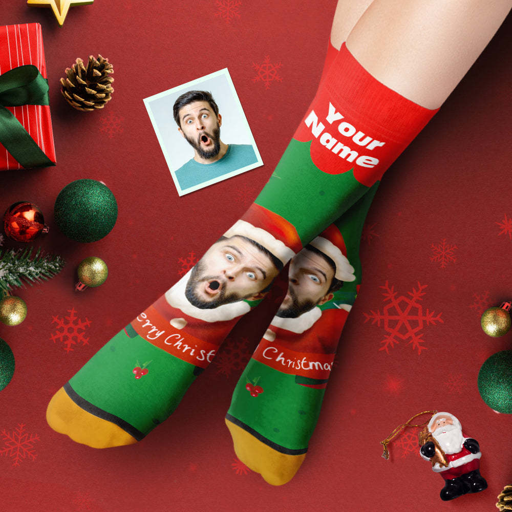Custom 3D Digital Printed Socks Santa Claus Hats Christmas Gift Socks Christmas Bells - MyFaceSocksAu