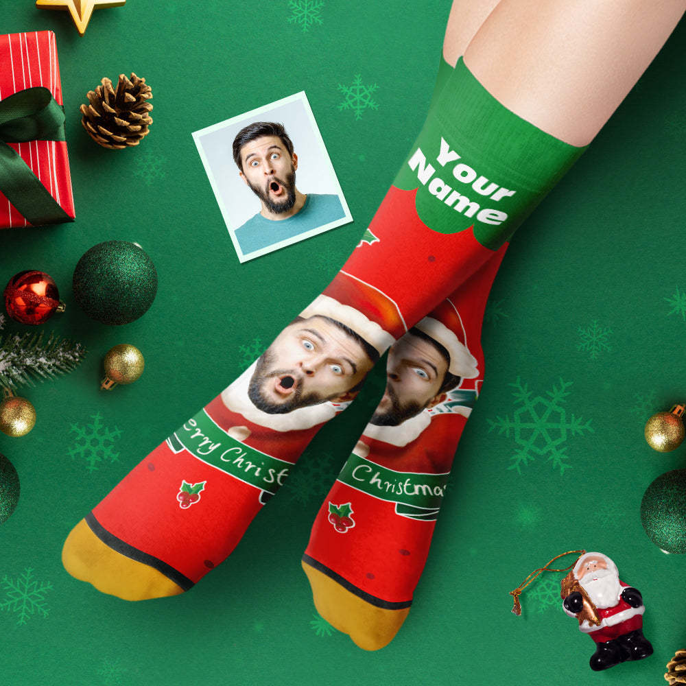 Custom 3D Digital Printed Socks Santa Claus Hats Christmas Gift Socks Christmas Bells - MyFaceSocksAu