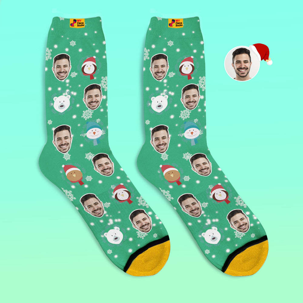 Custom 3D Digital Printed Socks Christmas Gift Socks Elf Doll - MyFaceSocksAu