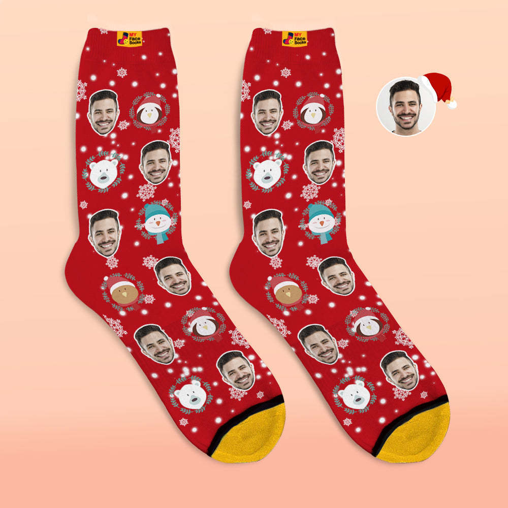 Custom 3D Digital Printed Socks Christmas Gift Socks Elf Doll - MyFaceSocksAu