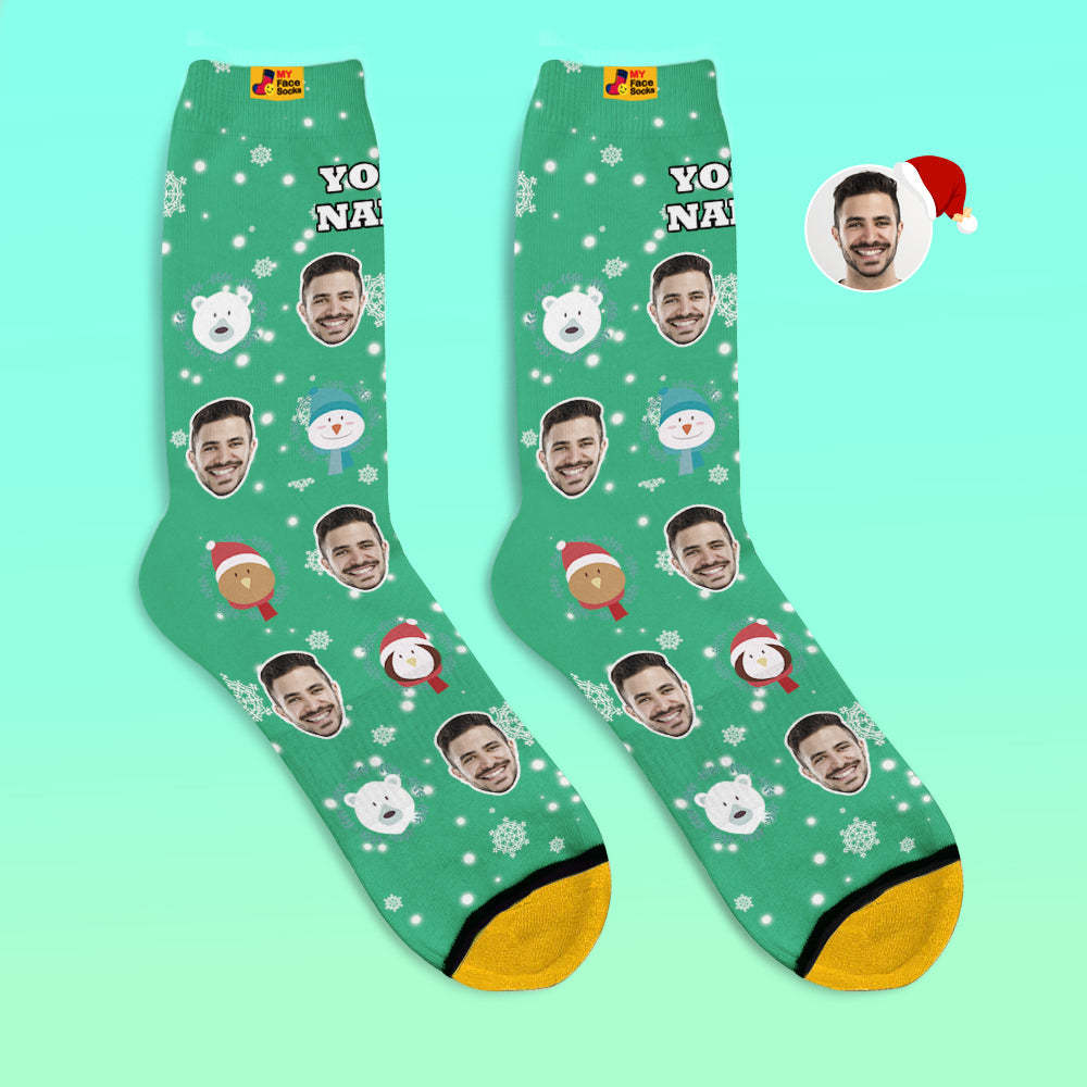 Custom 3D Digital Printed Socks Christmas Gift Socks Elf Doll - MyFaceSocksAu