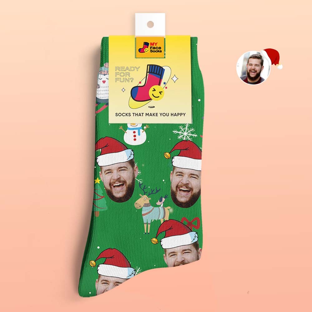 Custom 3D Digital Printed Socks Christmas Gift Socks Cute Animals - MyFaceSocksAu