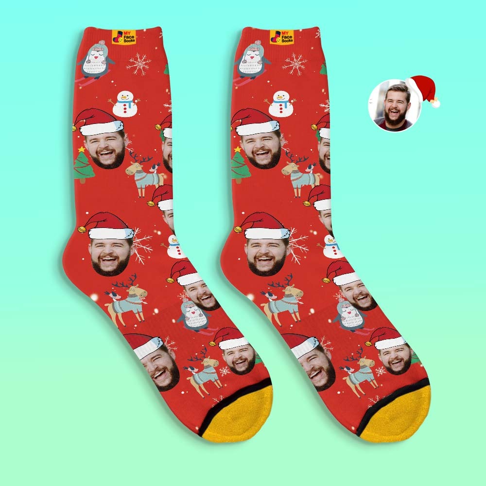 Custom 3D Digital Printed Socks Christmas Gift Socks Cute Animals - MyFaceSocksAu