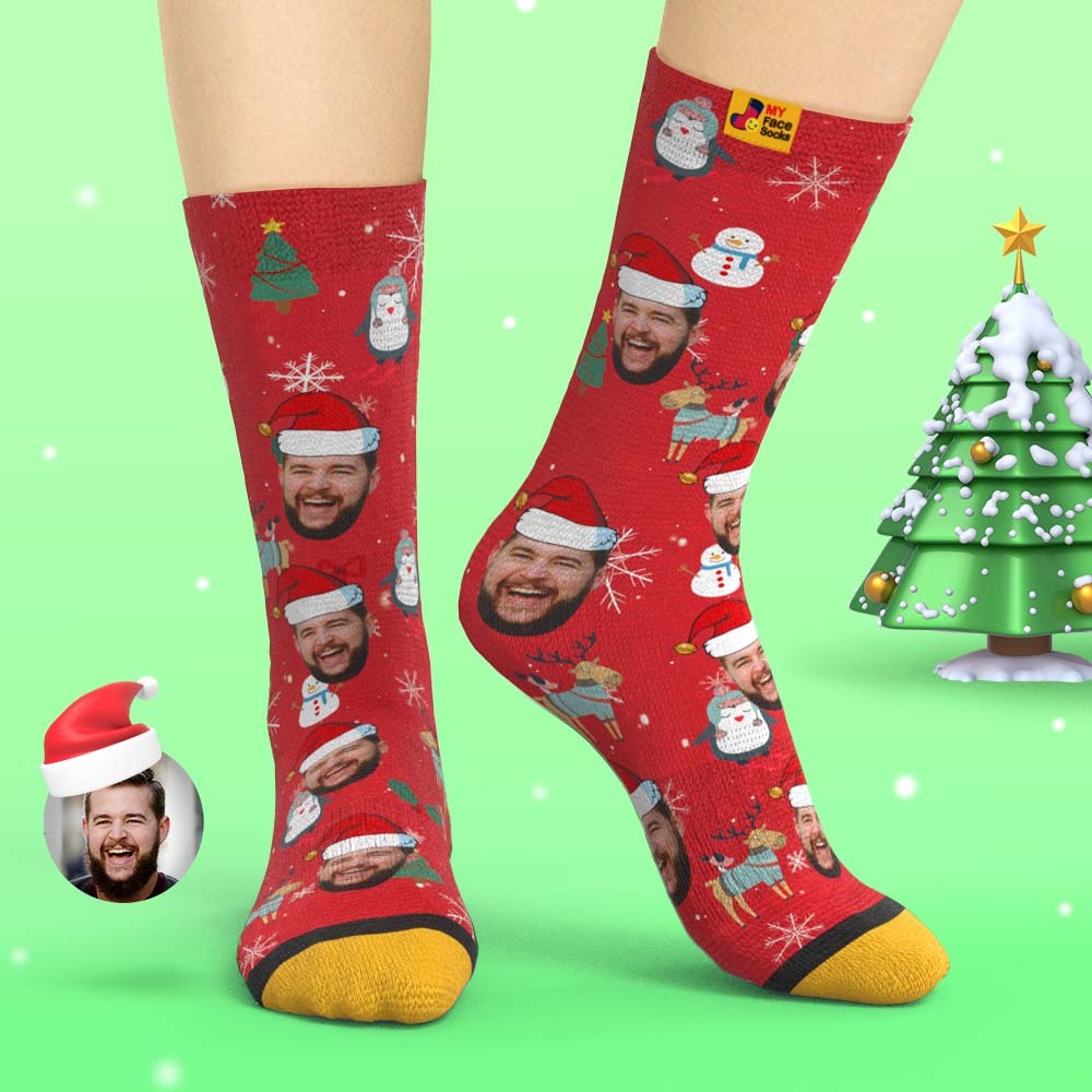 Custom 3D Digital Printed Socks Christmas Gift Socks Cute Animals - MyFaceSocksAu