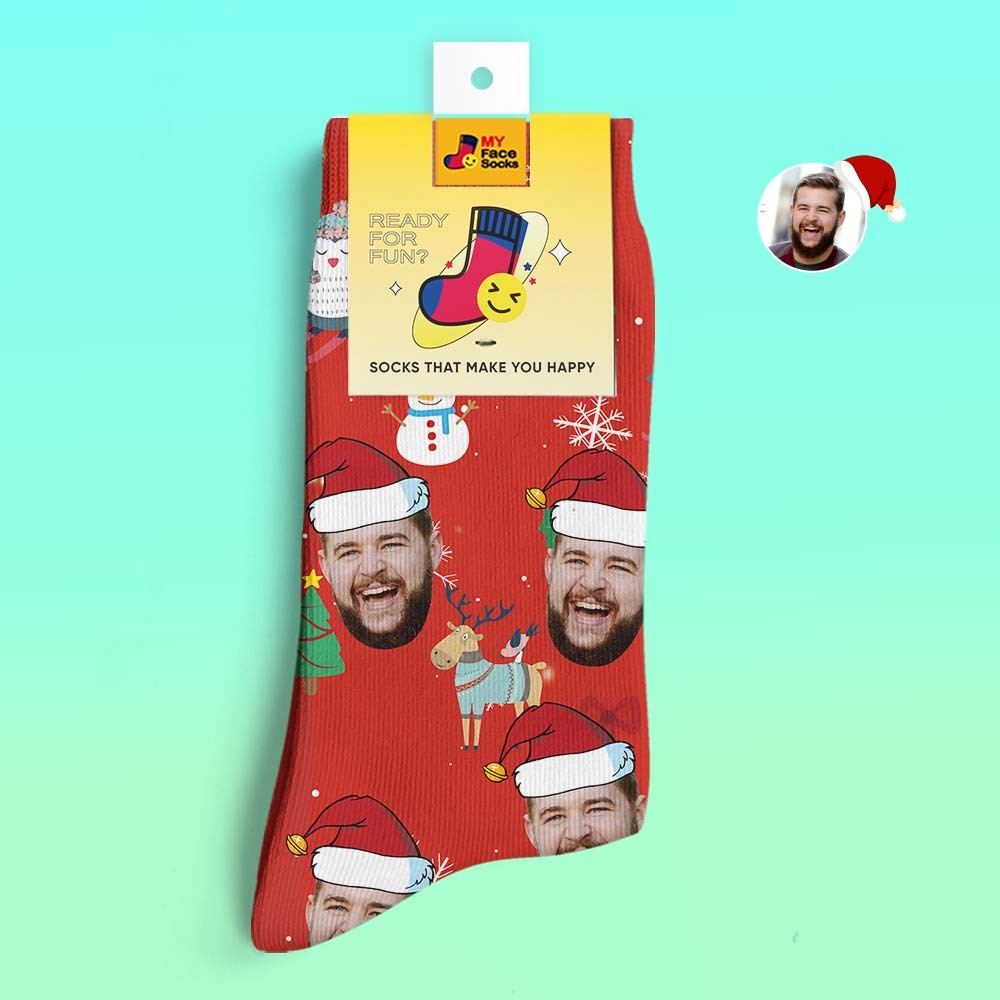 Custom 3D Digital Printed Socks Christmas Gift Socks Cute Animals - MyFaceSocksAu