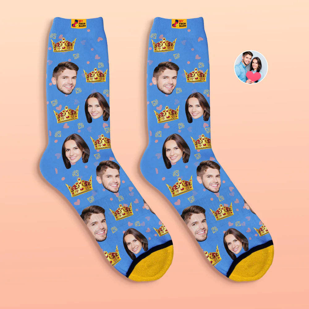 Custom 3D Digital Printed Socks Valentine's Day Gift Queen Face Socks For Lover - MyFaceSocksAu