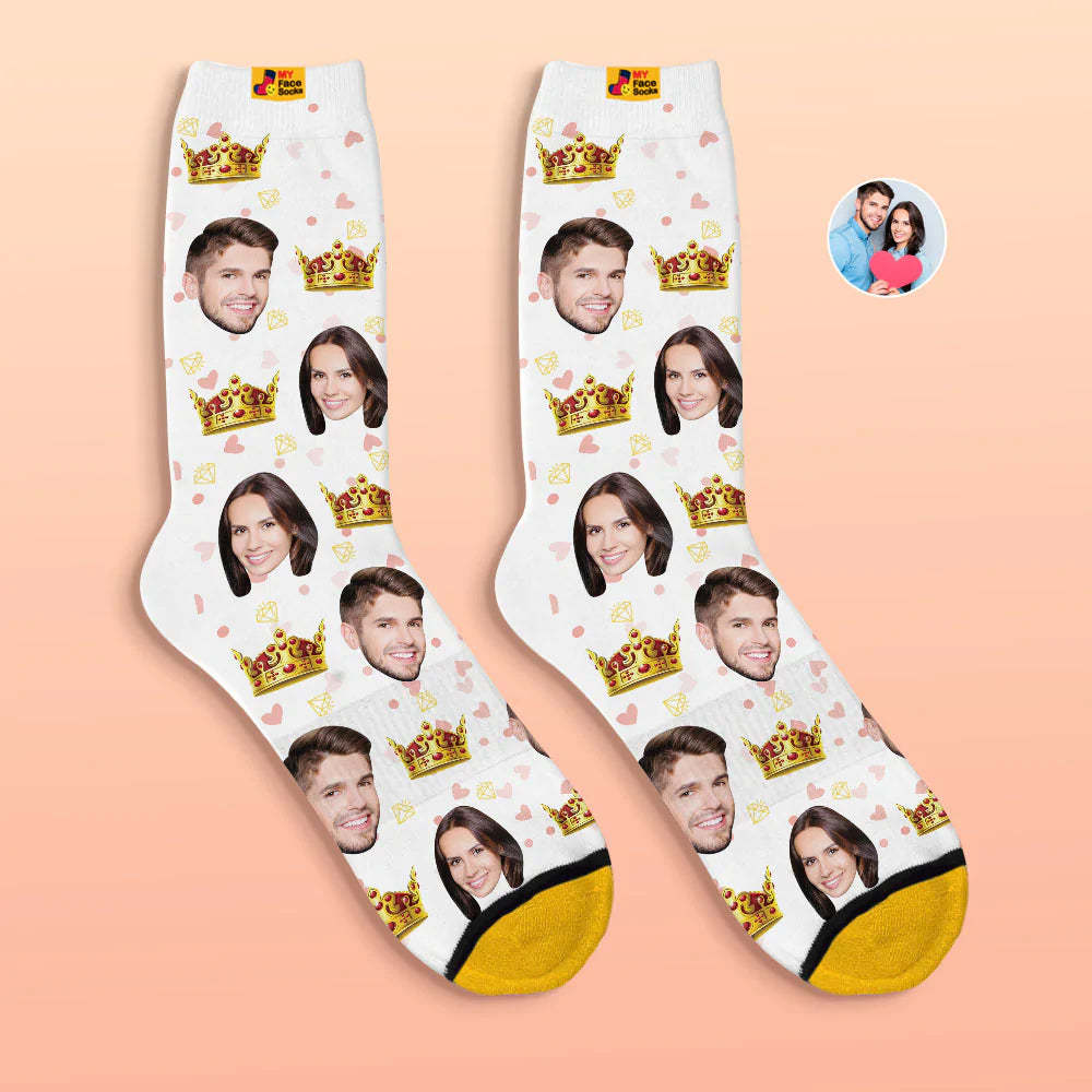 Custom 3D Digital Printed Socks Valentine's Day Gift Queen Face Socks For Lover - MyFaceSocksAu