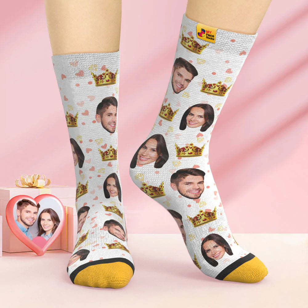 Custom 3D Digital Printed Socks Valentine's Day Gift Queen Face Socks For Lover - MyFaceSocksAu