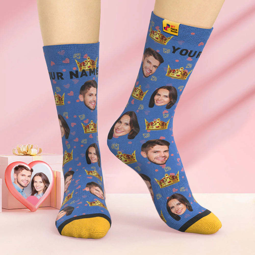 Custom 3D Digital Printed Socks Valentine's Day Gift Queen Face Socks For Lover - MyFaceSocksAu
