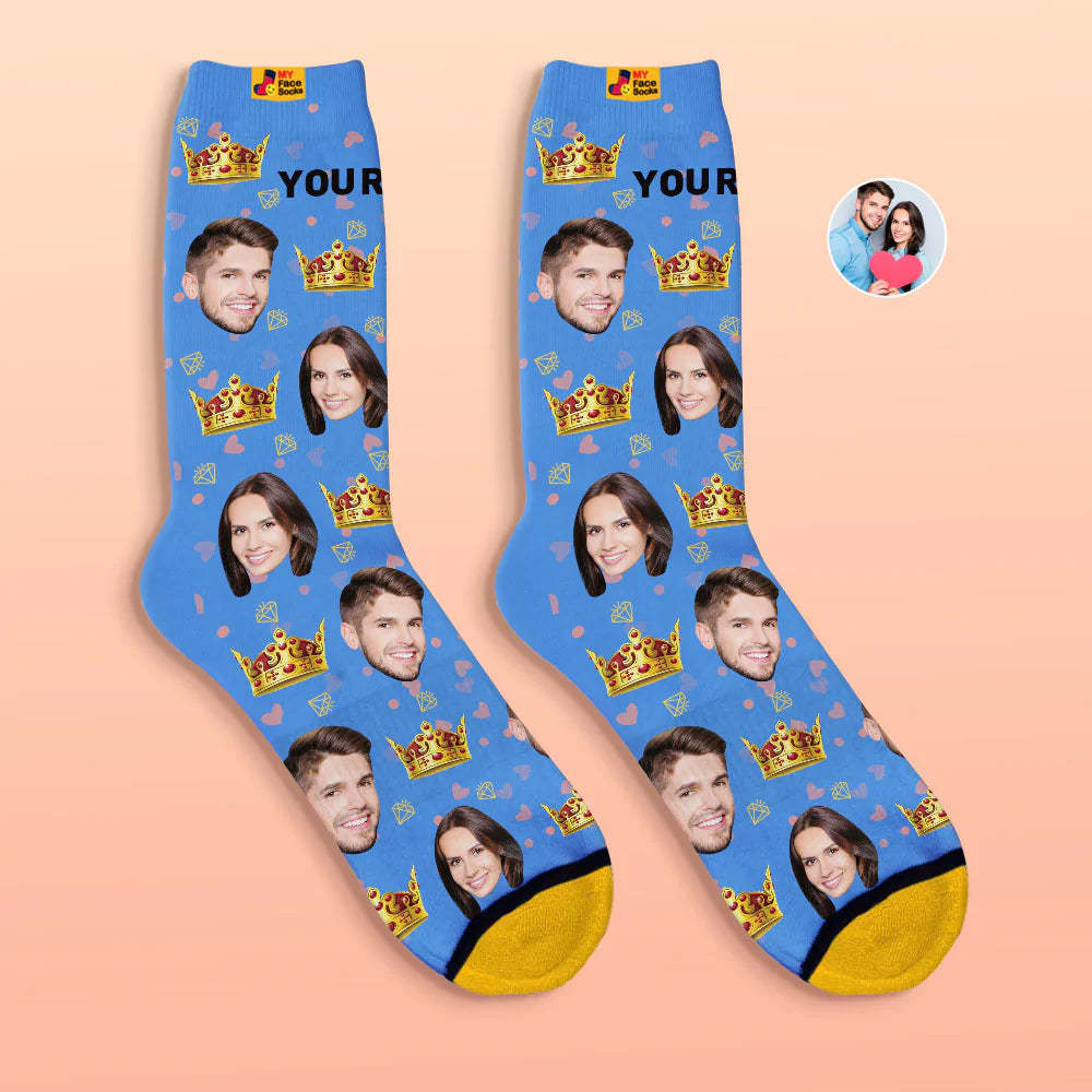 Custom 3D Digital Printed Socks Valentine's Day Gift Queen Face Socks For Lover - MyFaceSocksAu