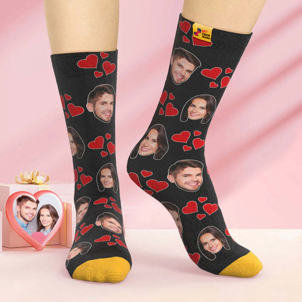Custom 3D Digital Printed Socks Valentine's Day Gift My Heart Face Socks - MyFaceSocksAu