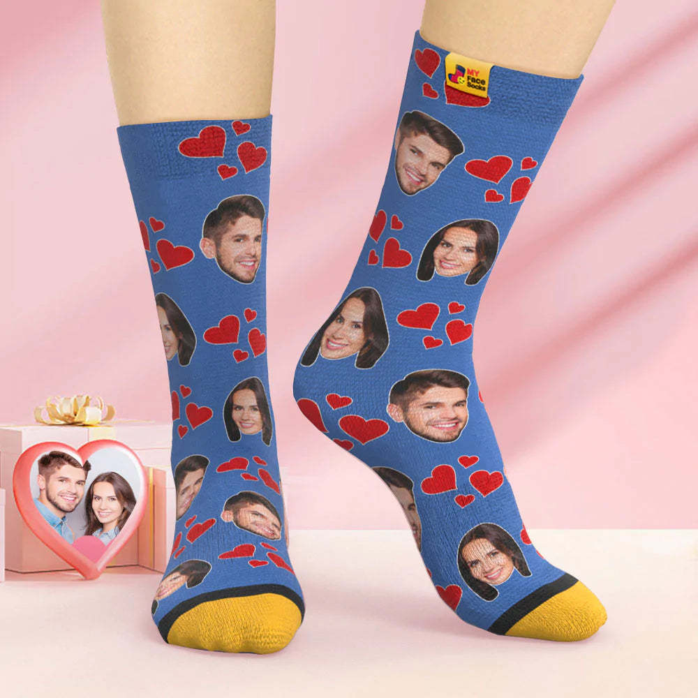 Custom 3D Digital Printed Socks Valentine's Day Gift My Heart Face Socks - MyFaceSocksAu