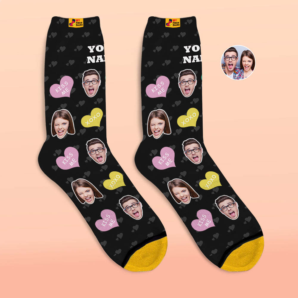 Custom 3D Digital Printed Socks Valentine's Day Gifts Cutie Face Socks - MyFaceSocksAu