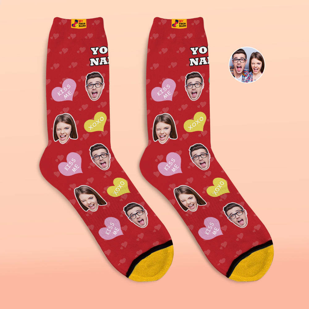 Custom 3D Digital Printed Socks Valentine's Day Gifts Cutie Face Socks - MyFaceSocksAu