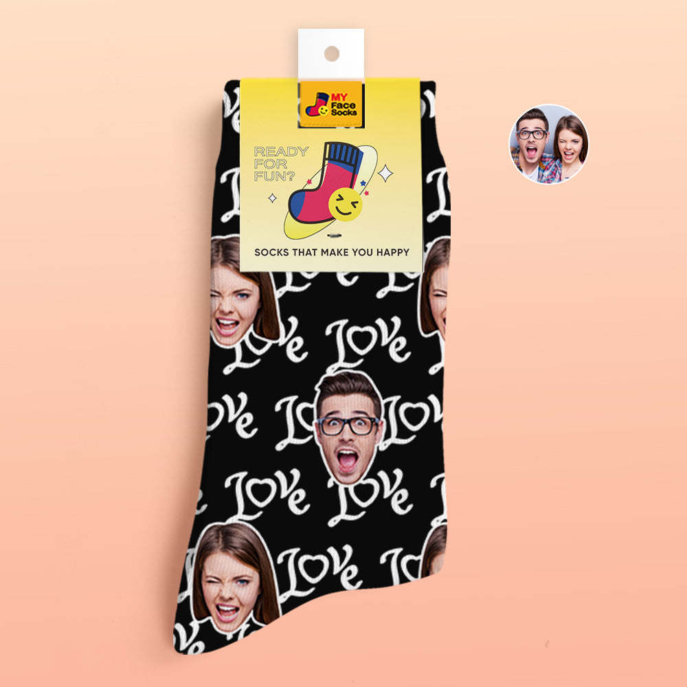 Custom 3D Digital Printed Socks Valentine's Day Gifts Show Your Love Face Face Socks - MyFaceSocksAu