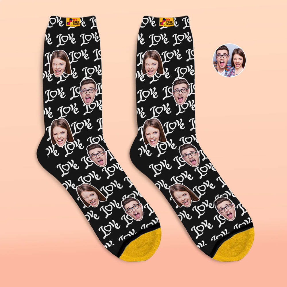Custom 3D Digital Printed Socks Valentine's Day Gifts Show Your Love Face Face Socks - MyFaceSocksAu