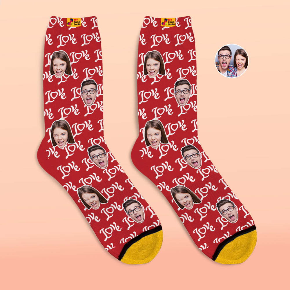 Custom 3D Digital Printed Socks Valentine's Day Gifts Show Your Love Face Face Socks - MyFaceSocksAu