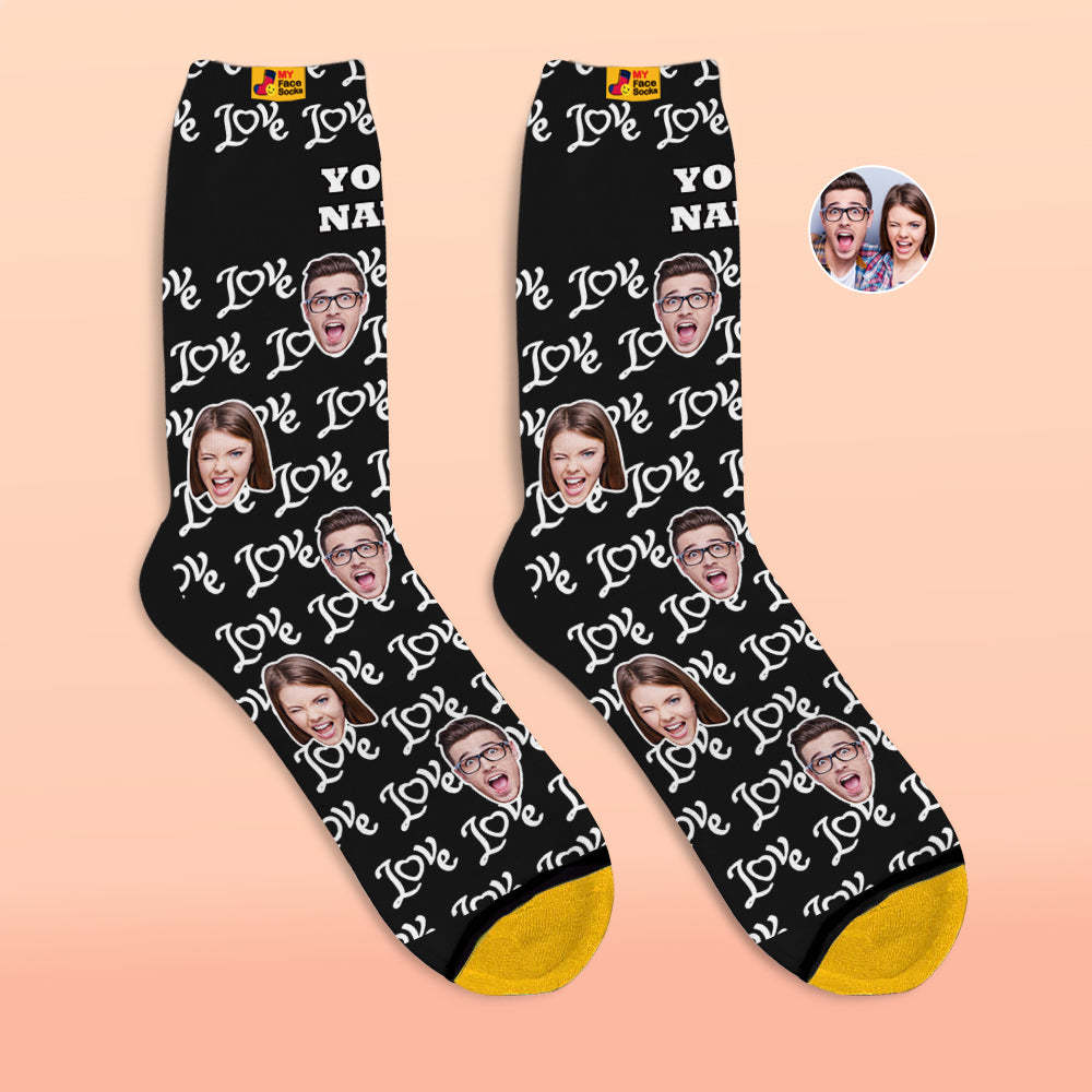 Custom 3D Digital Printed Socks Valentine's Day Gifts Show Your Love Face Face Socks - MyFaceSocksAu