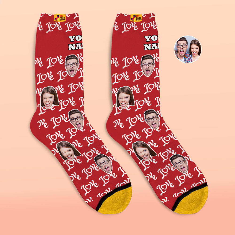 Custom 3D Digital Printed Socks Valentine's Day Gifts Show Your Love Face Face Socks - MyFaceSocksAu