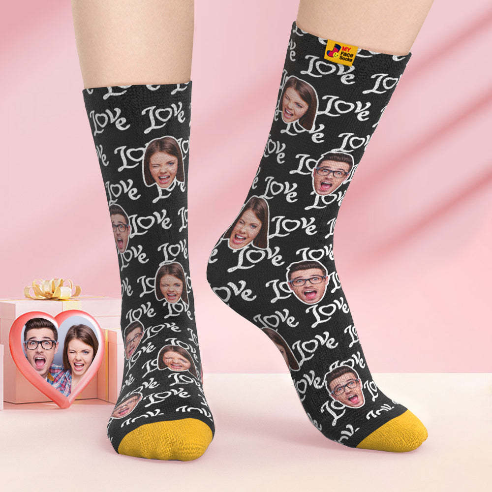 Custom 3D Digital Printed Socks Valentine's Day Gifts Show Your Love Face Face Socks - MyFaceSocksAu