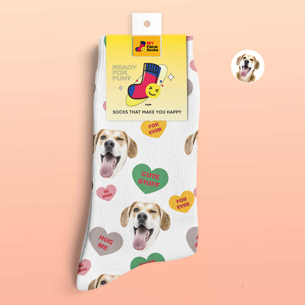 Custom 3D Digital Printed Socks Be Mine For Ever Face Socks - MyFaceSocksAu