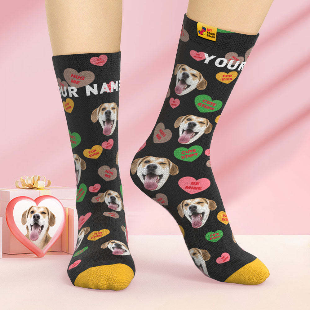Custom 3D Digital Printed Socks Be Mine For Ever Face Socks - MyFaceSocksAu