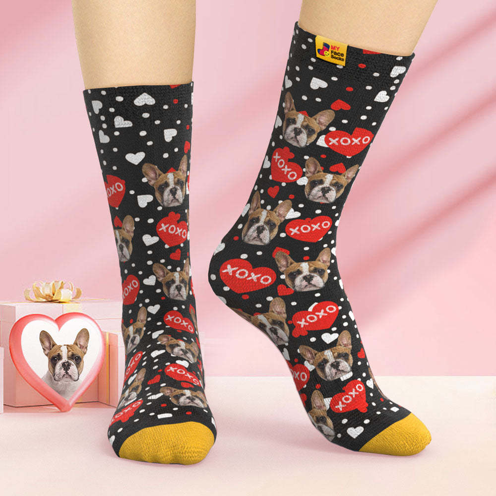 Custom 3D Digital Printed Socks XOXO Face Socks - MyFaceSocksAu