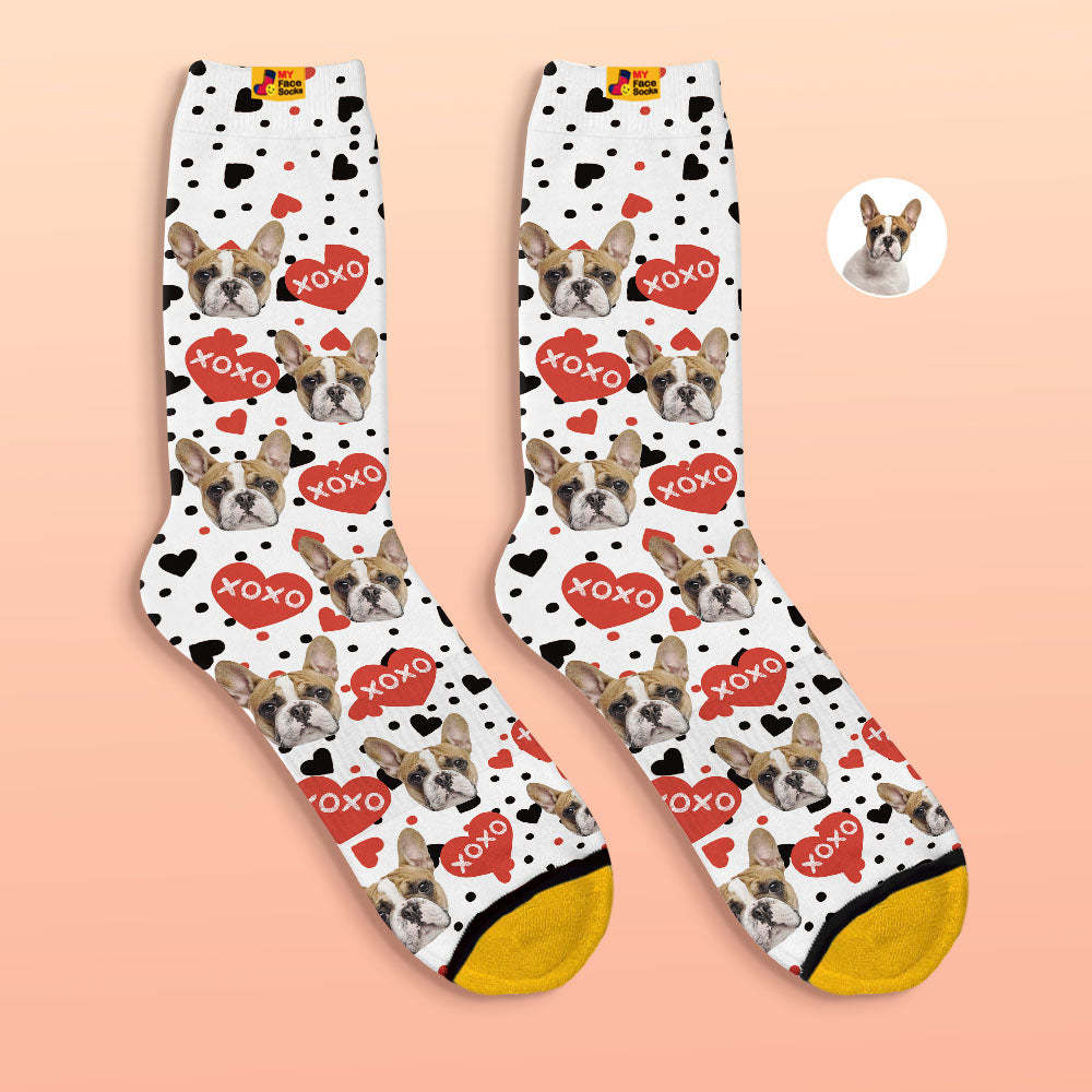Custom 3D Digital Printed Socks XOXO Face Socks - MyFaceSocksAu