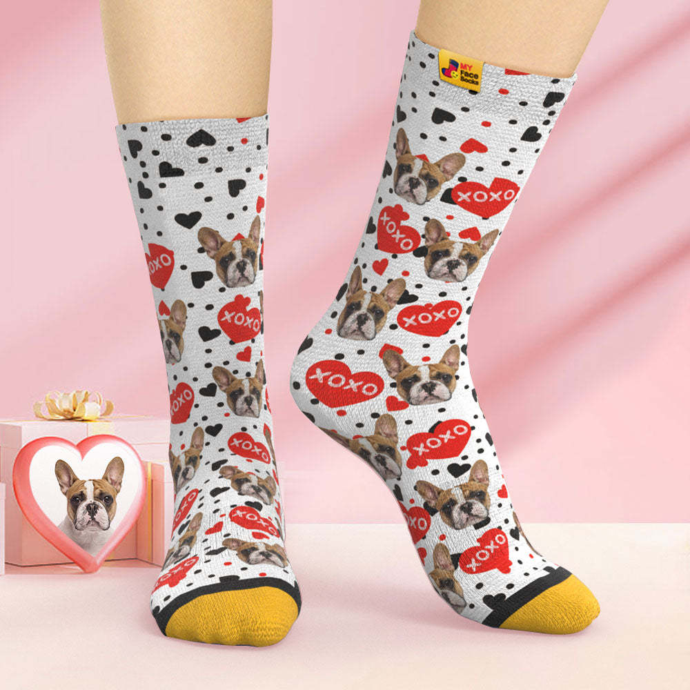 Custom 3D Digital Printed Socks XOXO Face Socks - MyFaceSocksAu