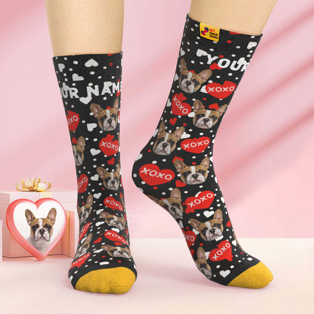 Custom 3D Digital Printed Socks XOXO Face Socks - MyFaceSocksAu