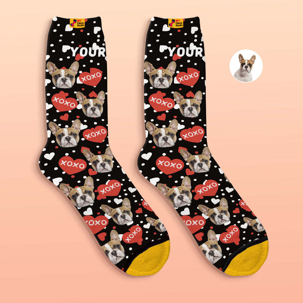 Custom 3D Digital Printed Socks XOXO Face Socks - MyFaceSocksAu