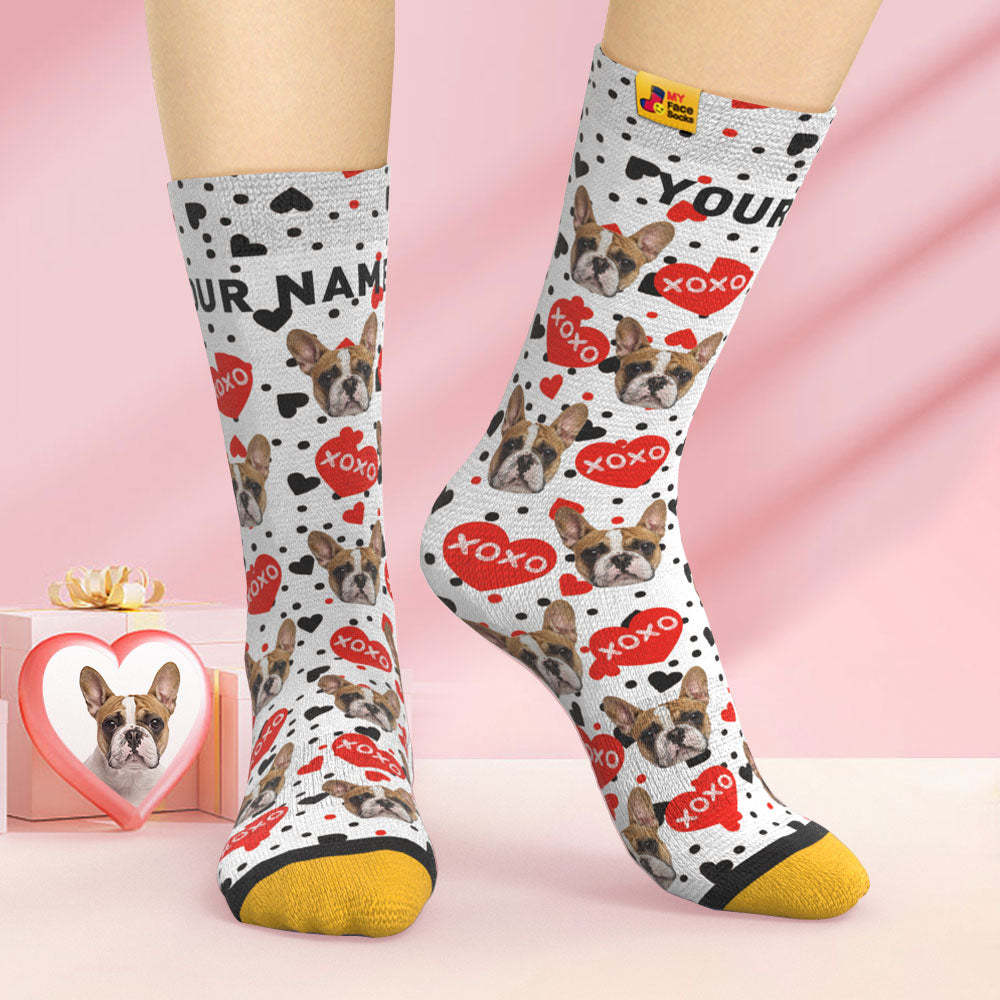 Custom 3D Digital Printed Socks XOXO Face Socks - MyFaceSocksAu