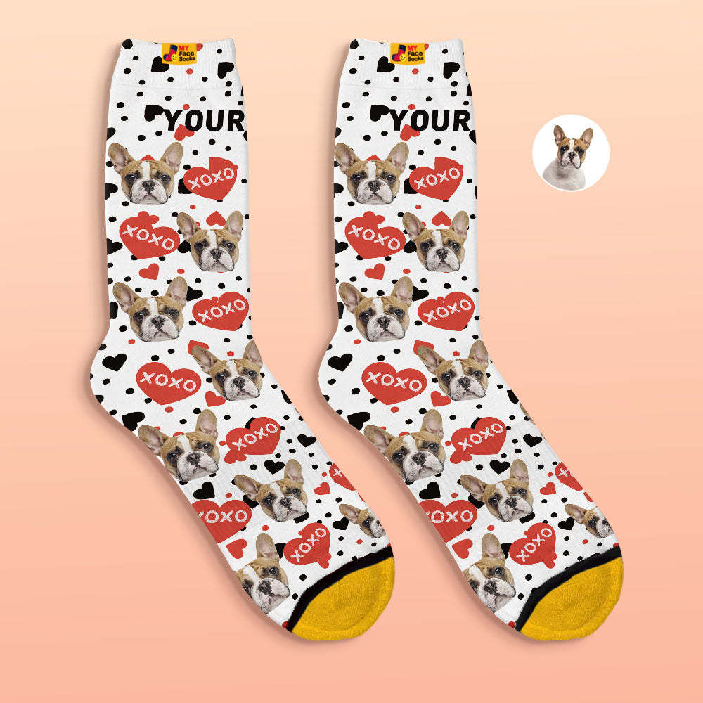 Custom 3D Digital Printed Socks XOXO Face Socks - MyFaceSocksAu