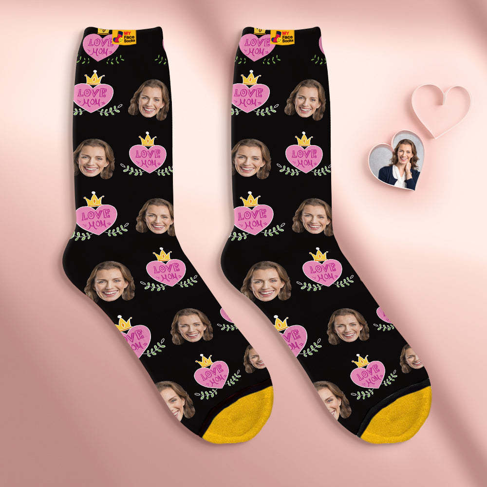 Custom Face Socks Personalised Mother's Day Gifts 3D Digital Printed Socks Love Mom - MyFaceSocksAu