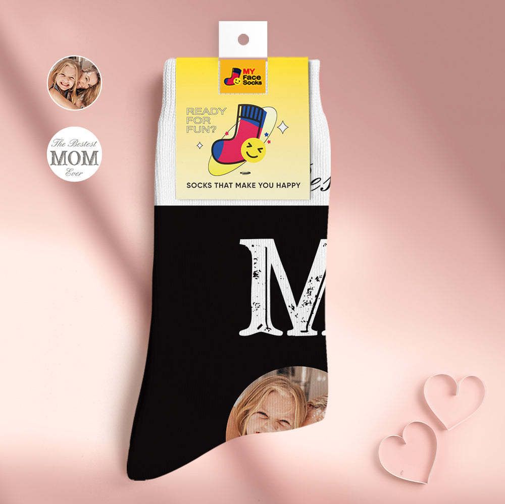 Custom Face Socks Personalised Mother's Day Gifts 3D Digital Printed Socks For Best Mom - MyFaceSocksAu
