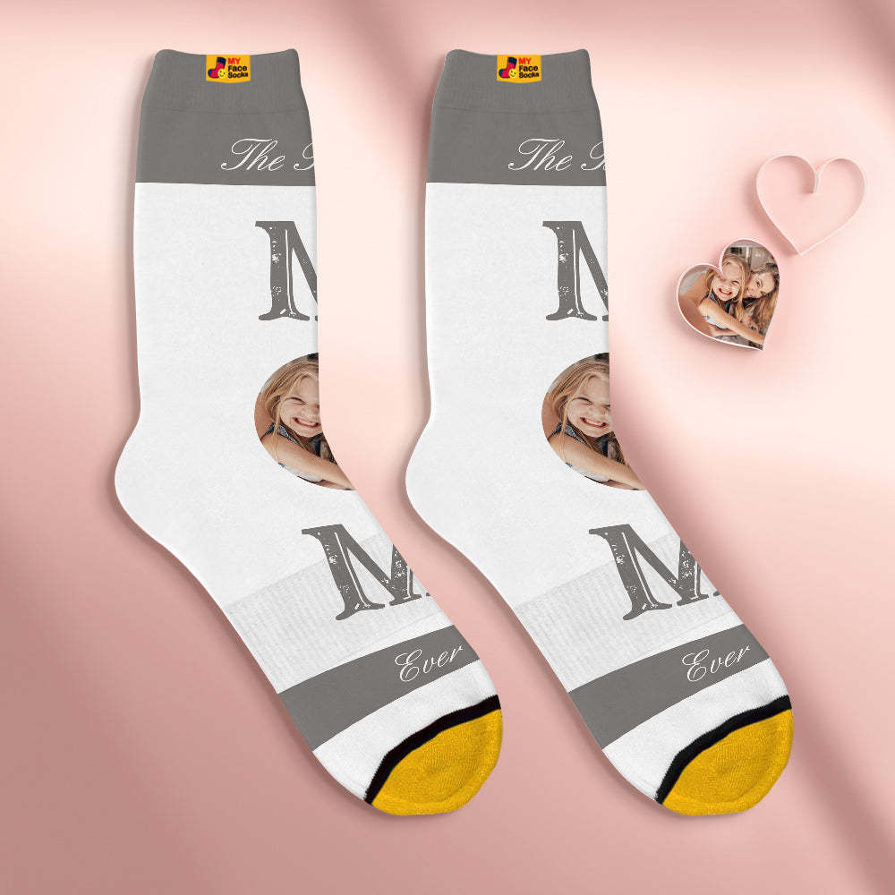 Custom Face Socks Personalised Mother's Day Gifts 3D Digital Printed Socks For Best Mom - MyFaceSocksAu