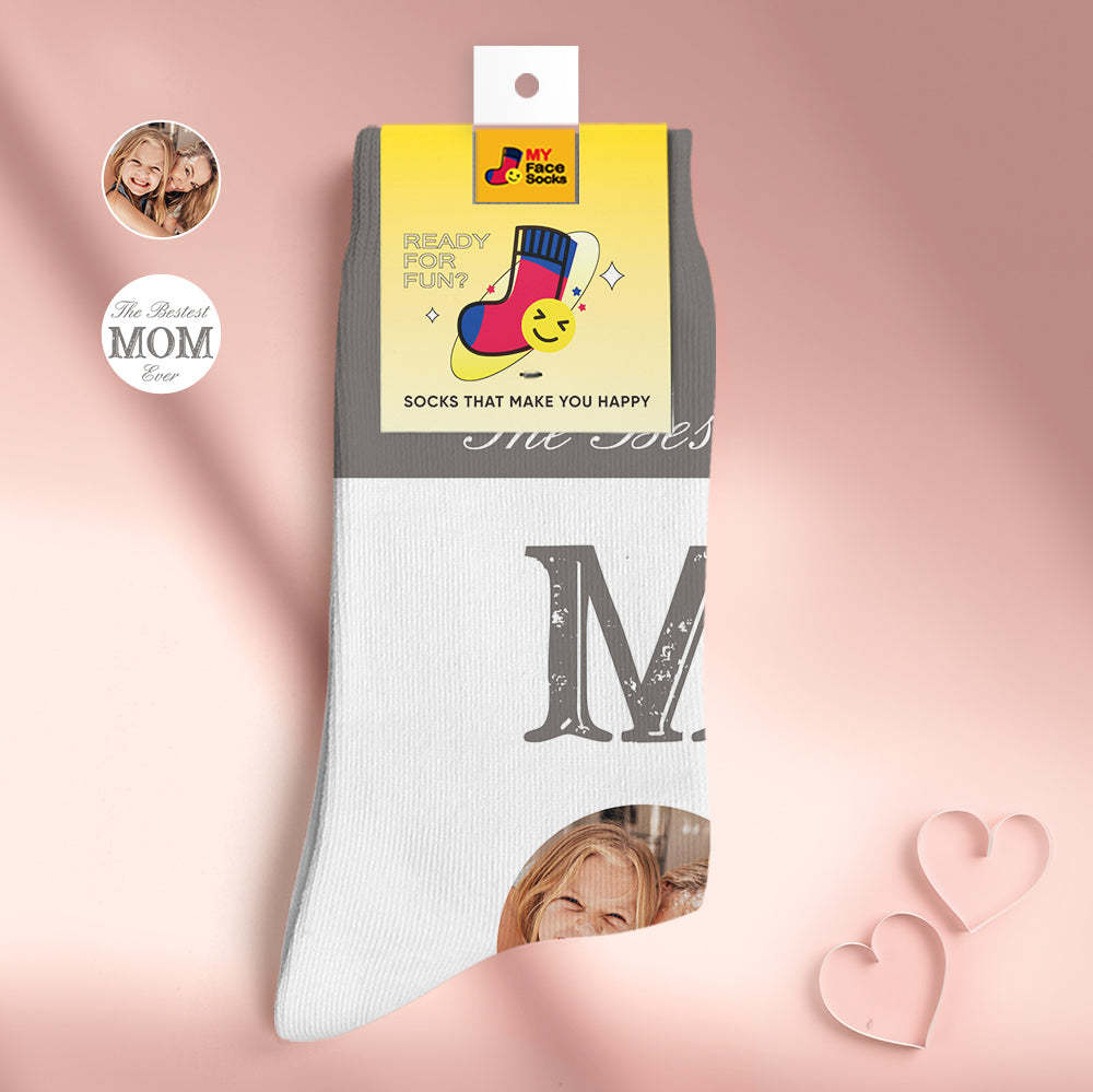 Custom Face Socks Personalised Mother's Day Gifts 3D Digital Printed Socks For Best Mom - MyFaceSocksAu