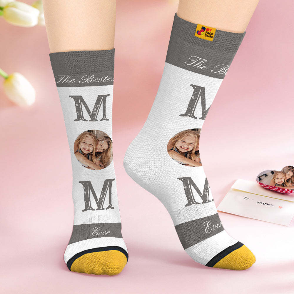 Custom Face Socks Personalised Mother's Day Gifts 3D Digital Printed Socks For Best Mom - MyFaceSocksAu