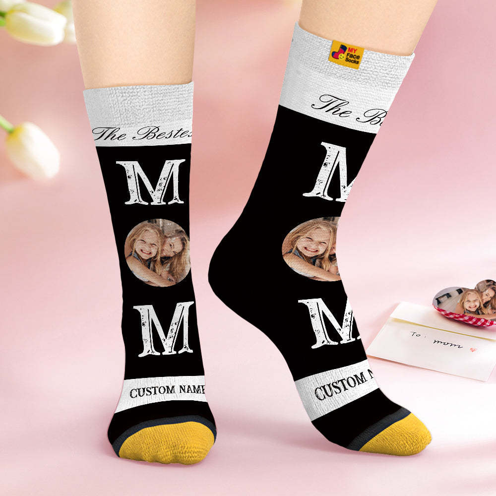 Custom Face Socks Personalised Mother's Day Gifts 3D Digital Printed Socks For Best Mom - MyFaceSocksAu