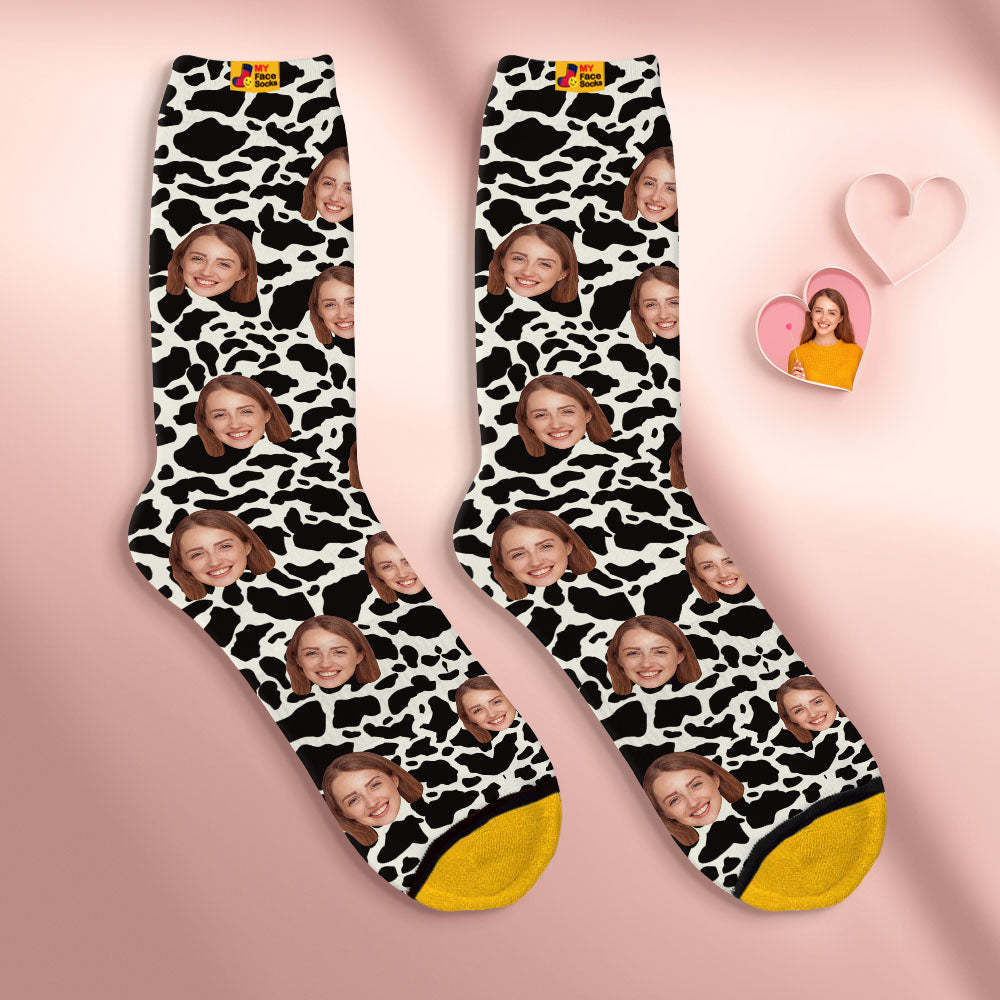 Custom Face Socks Personalised Surprise Gifts 3D Digital Printed Socks For Lover-Giraffe Print - MyFaceSocksAu