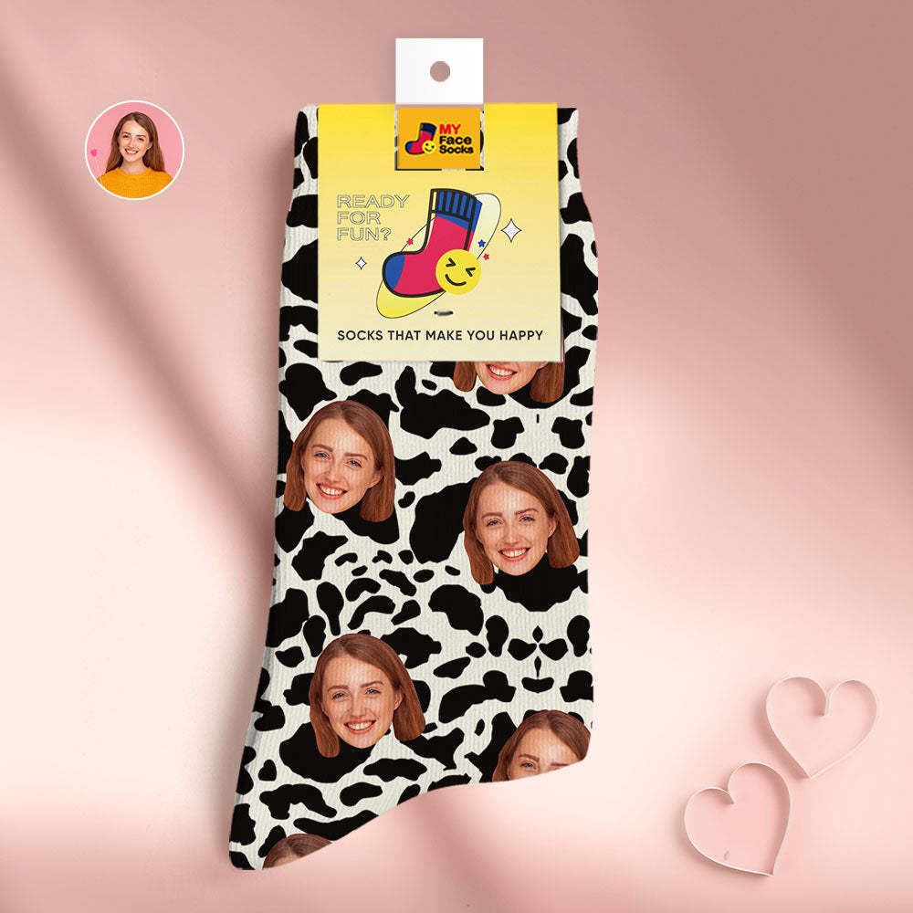 Custom Face Socks Personalised Surprise Gifts 3D Digital Printed Socks For Lover-Giraffe Print - MyFaceSocksAu