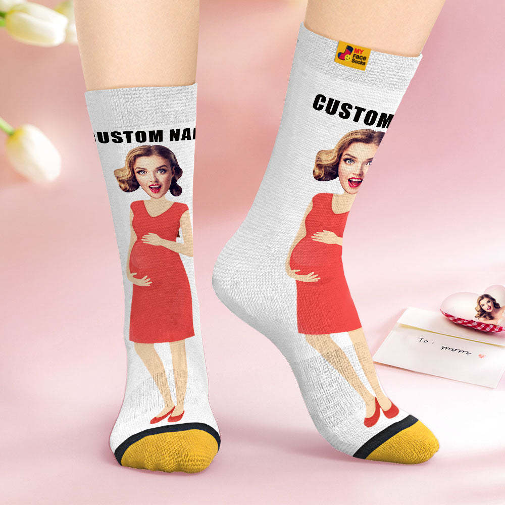 Custom Face Socks Personalised Surprise Gifts 3D Digital Printed Socks For Super Mama - MyFaceSocksAu
