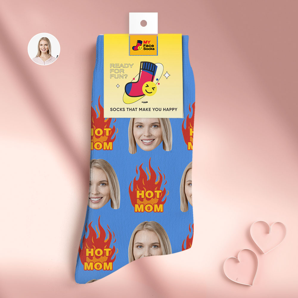 Custom Face Socks Personalised Surprise Gifts 3D Digital Printed Socks For Hot Mama - MyFaceSocksAu