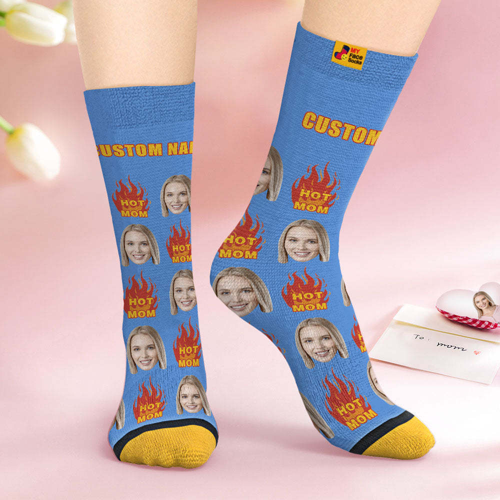 Custom Face Socks Personalised Surprise Gifts 3D Digital Printed Socks For Hot Mama - MyFaceSocksAu