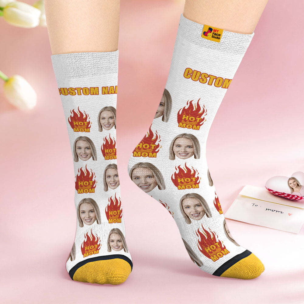 Custom Face Socks Personalised Surprise Gifts 3D Digital Printed Socks For Hot Mama - MyFaceSocksAu