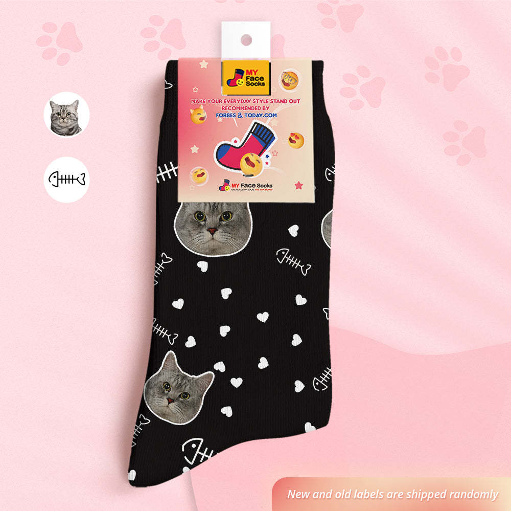Custom Face Socks Personalised 3D Digital Printed Socks-Cute Cat Face - MyFaceSocksAu