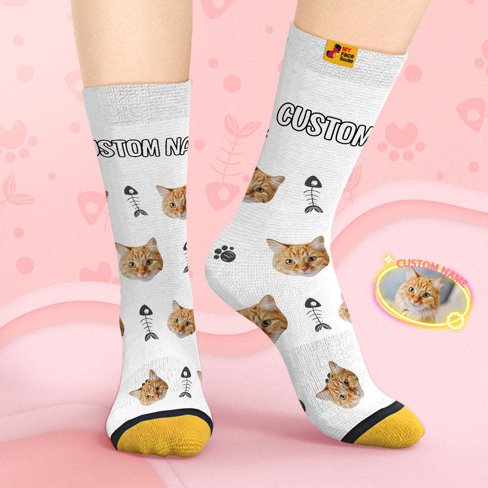 Custom Face Socks Personalised 3D Digital Printed Socks Tie-Dye Pet Face - MyFaceSocksAu